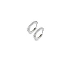 Sterling Silver CZ Huggie Earrings