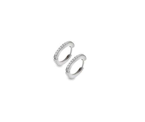 Sterling Silver CZ Huggie Earrings