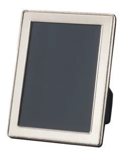 silver plated beaded photo frame