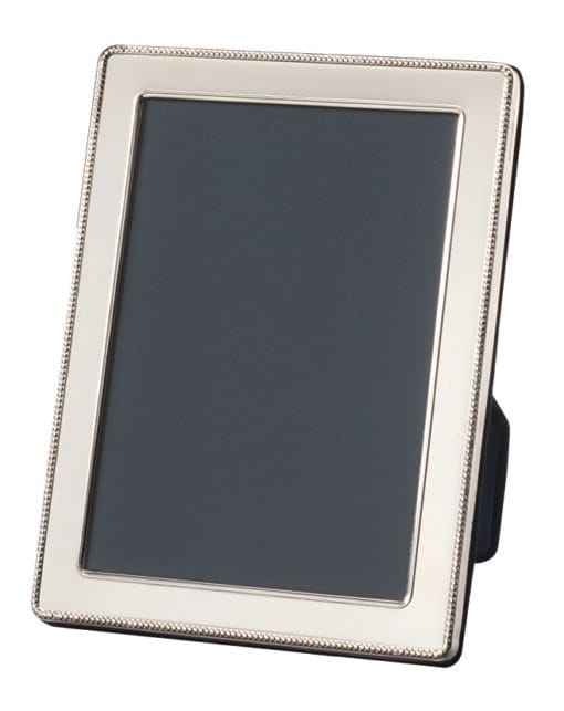 silver plated beaded photo frame