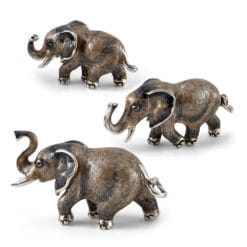 saturno silver elephant figurines