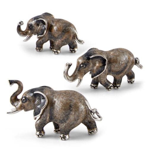 saturno silver elephant figurines
