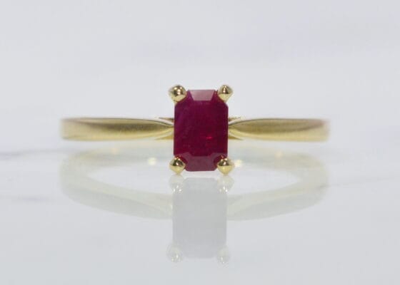 yellow gold ruby ring