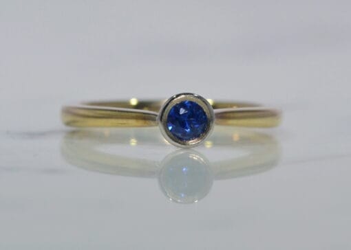 yellow gold sapphire ring
