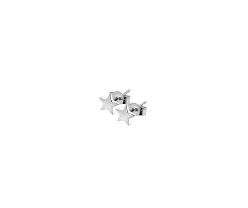 Sterling Silver Flat Star Stud Earrings