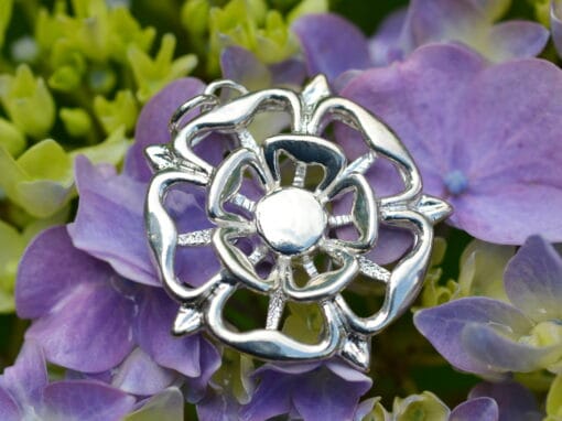 Large Tudor Rose Silver Pendant - Image 3