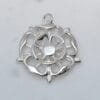 Large Tudor Rose Silver Pendant