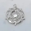 Large Tudor Rose Silver Pendant