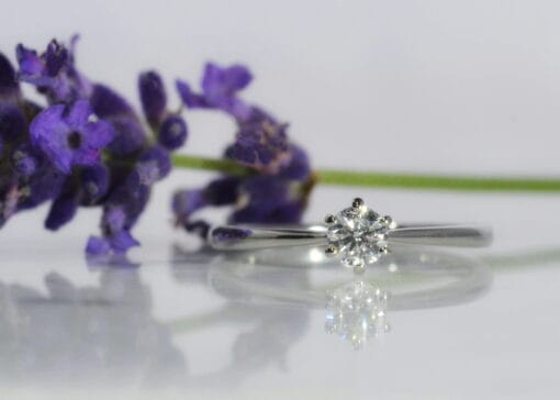 Platinum Single Stone Diamond Ring - Image 4