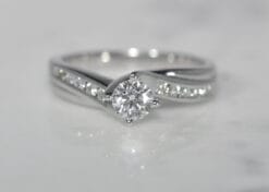 18ct white gold diamond twist ring