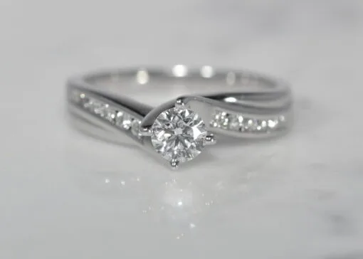 18ct white gold diamond twist ring
