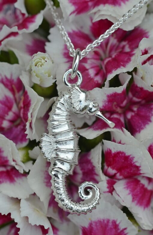 Sterling Silver Large Seahorse Pendant - Image 3