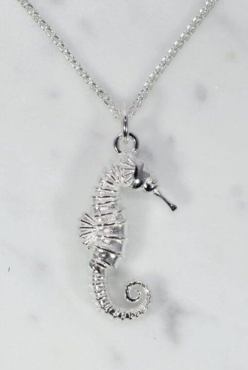Sterling Silver Large Seahorse Pendant