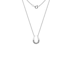 sterling silver and cubic zirconia horseshoe pendant