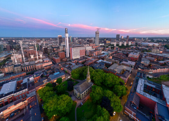 aerial photo of birmingham jewellery quarter