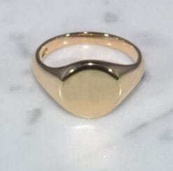 yellow gold oval signet ring