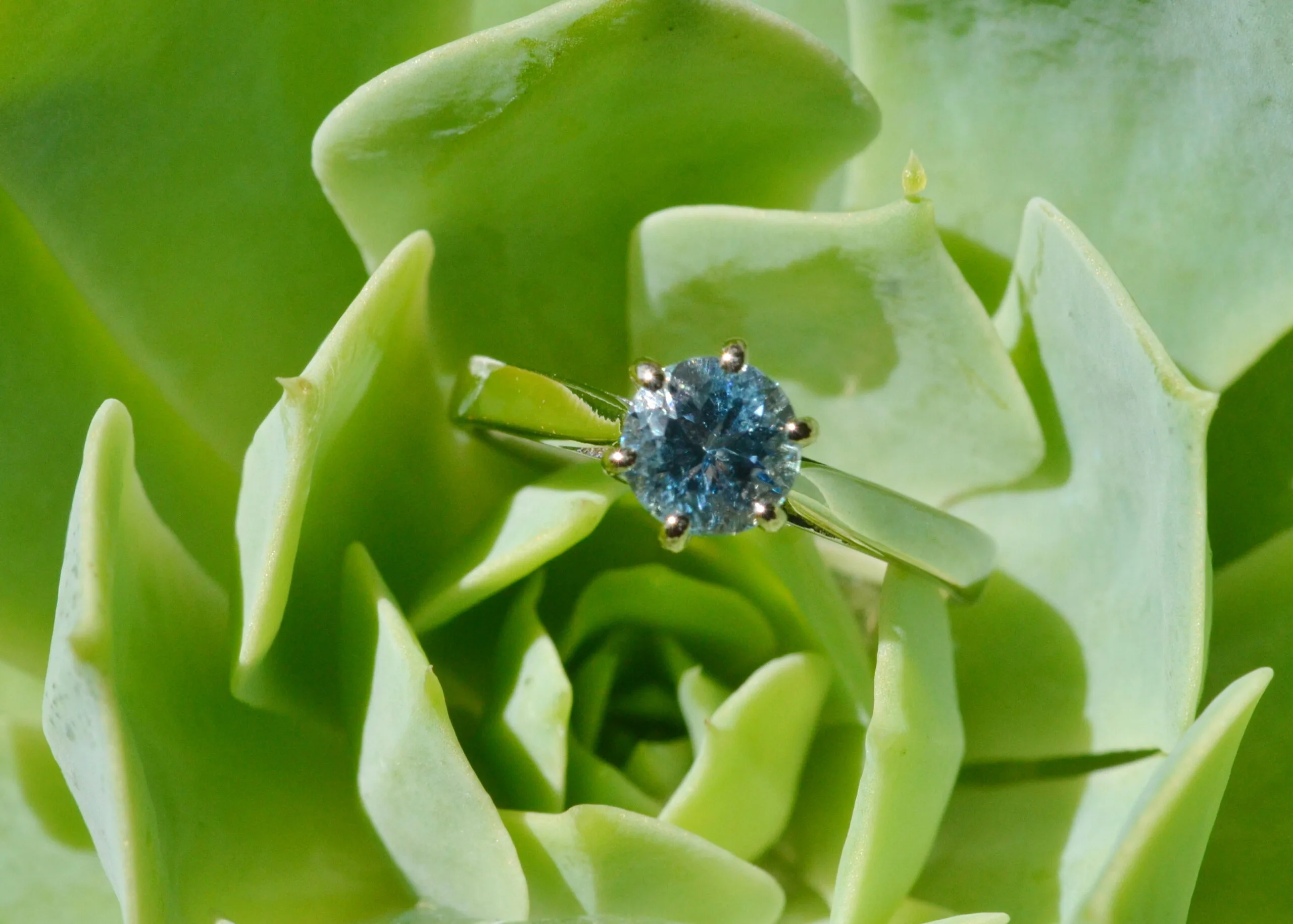 Aquamarine 18ct White Gold Solitaire Ring - Image 9