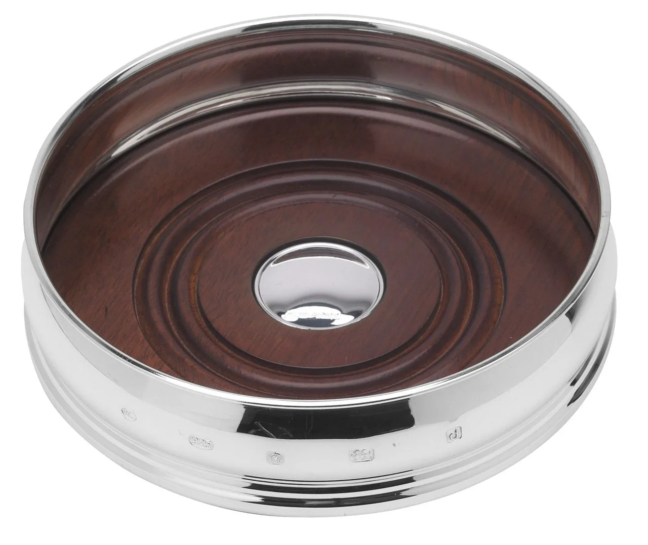silver wine bottle coaster