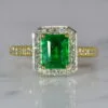 emerald and diamond cluster ring