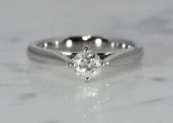 platinum single stone diamond ring