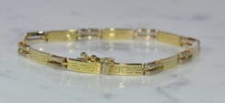 18ct two colour panel bracelet