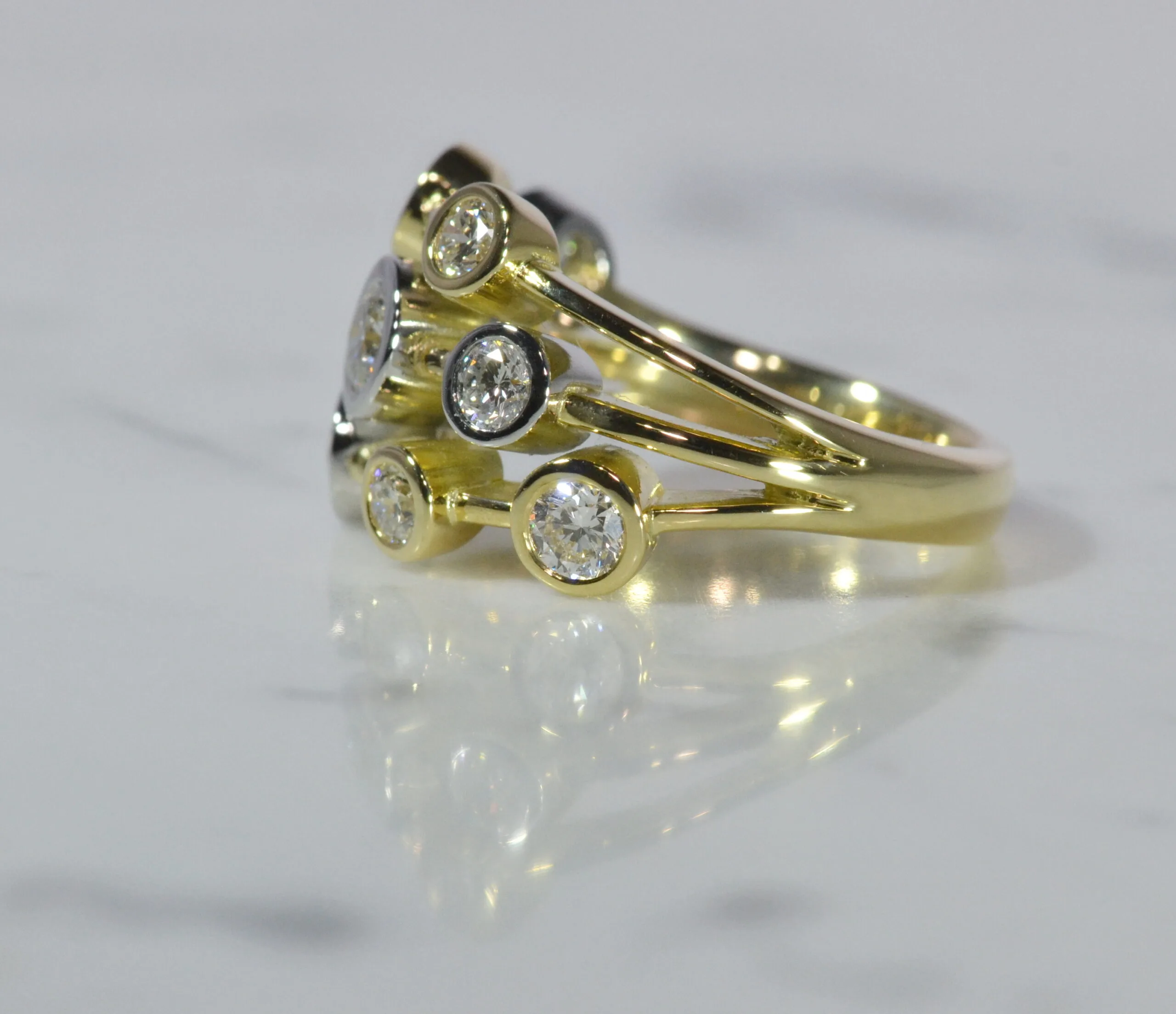 18ct Diamond Set Bubble Ring - Image 3