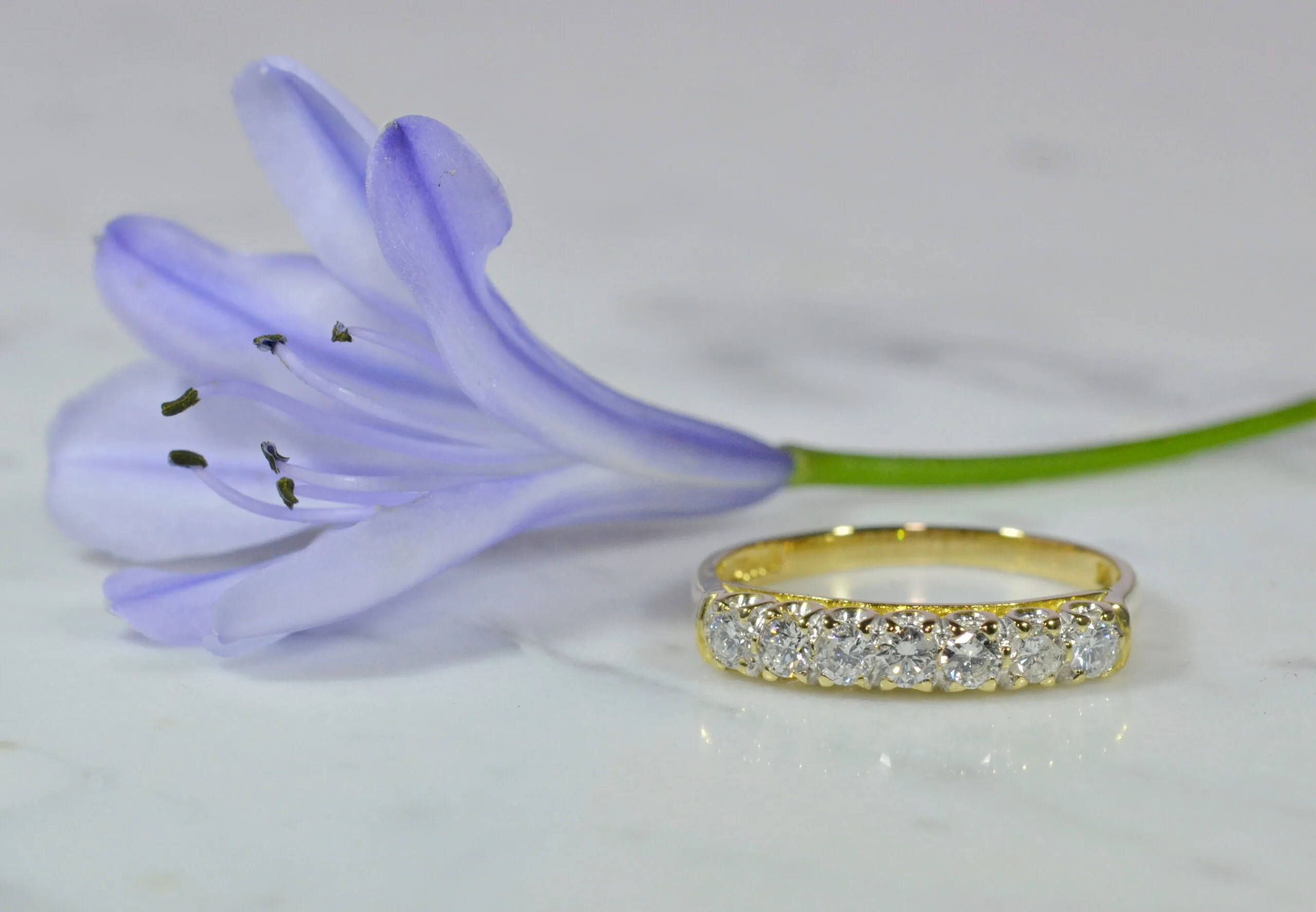 Diamond Set 18ct Half Eternity Ring - Image 2