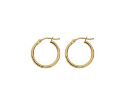 9ct yellow gold 12mm hoop earrings