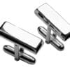 plain sterling silver ingot cufflinks