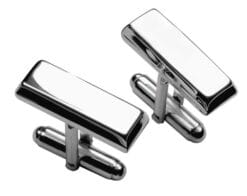 plain sterling silver ingot cufflinks