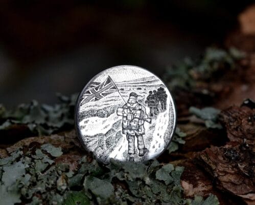 round silver disk falklands commission