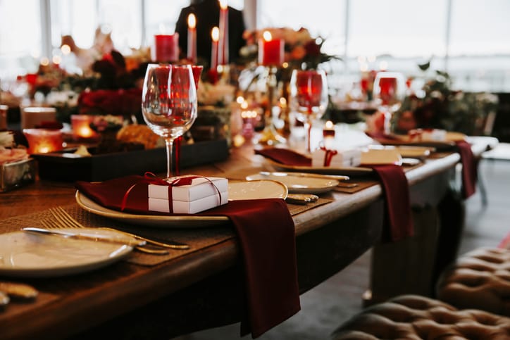 decorated christmas day table