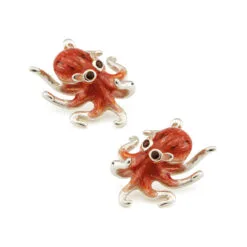 Saturno Silver Octopus Cufflinks