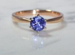 Single Stone Tanzanite 18ct Rose Gold Ring