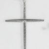 large ribbed sterling silver cross pendant