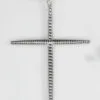 large ribbed sterling silver cross pendant