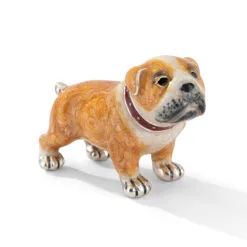 saturno silver british bulldog figurine