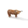 miniature saturno silver highland cow figurine