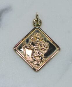9ct yellow gold st christopher pendant