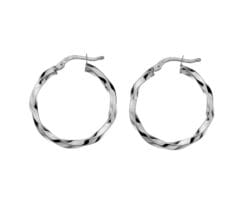 sterling silver twisted hoop earrings