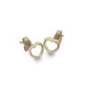 9 Carat Yellow Gold Rounded Heart Stud Earrings