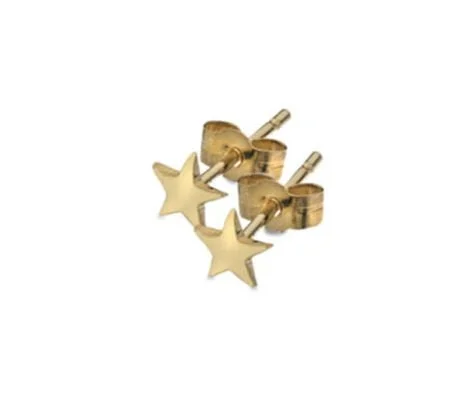 9 Carat Yellow Gold Star Stud Earrings