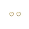 9 Carat Yellow Gold Open Small Heart Stud Earrings