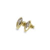 9 Carat Yellow Gold and Cubic Zirconia Leaf Stud Earrings