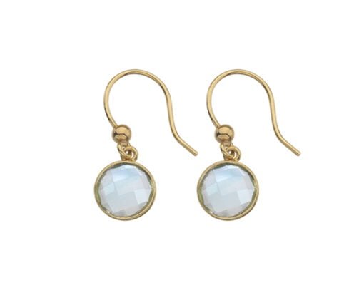 9 Carat Yellow Gold Drop Earrings with Blue Topaz