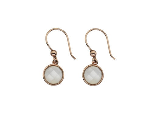 9 Carat Red Gold Moonstone Drop Earrings