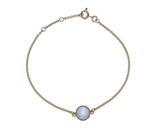 9 Carat Yellow Gold and Blue Topaz Bracelet