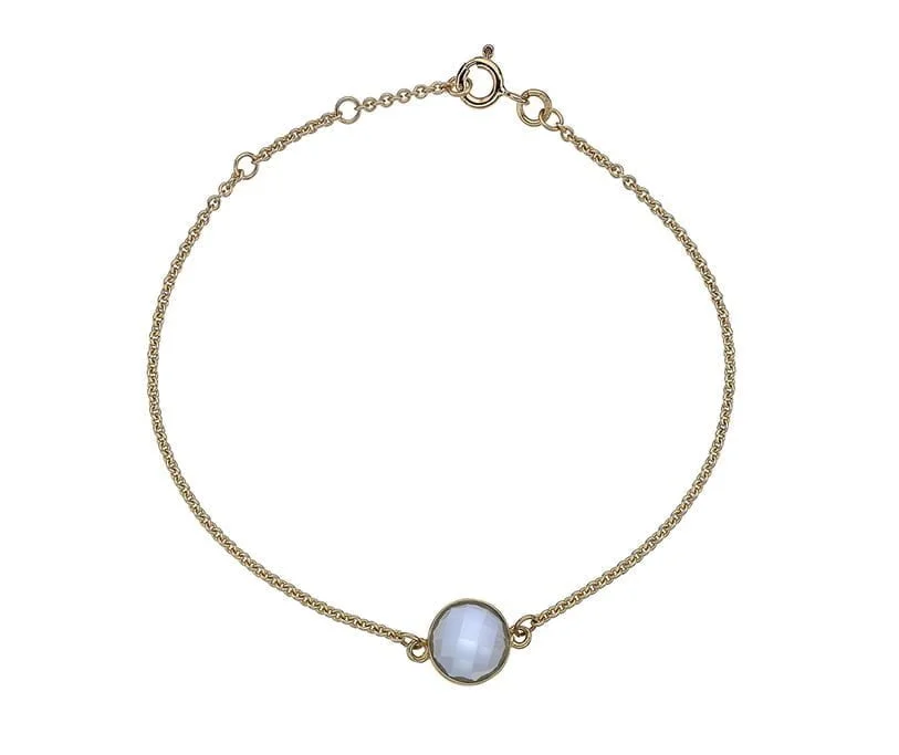 9 Carat Yellow Gold and Blue Topaz Bracelet