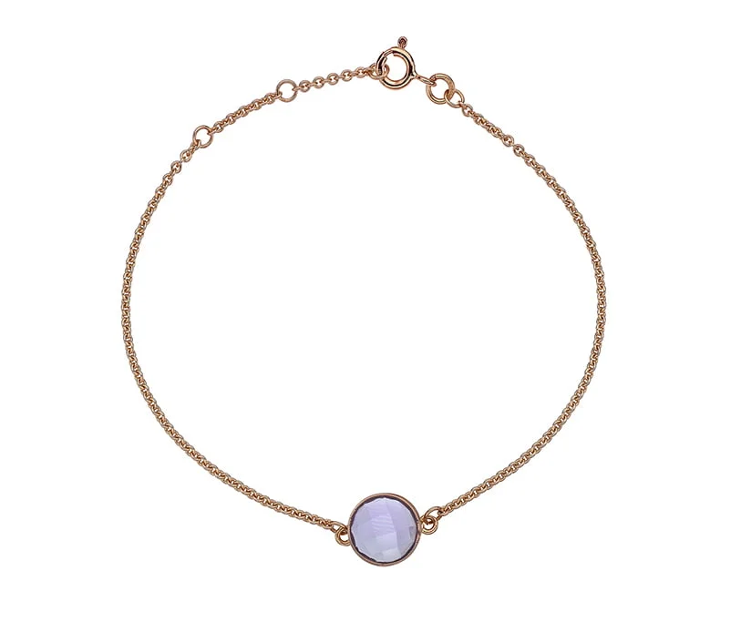 9 Carat Red Gold and Amethyst Bracelet