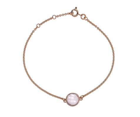 9 Carat Red Gold and Rose Quartz Bracelet